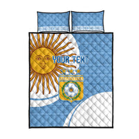 Custom Argentina Football Quilt Bed Set Vamos La Albiceleste - Sky Blue Version - Wonder Print Shop