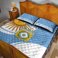 Custom Argentina Football Quilt Bed Set Vamos La Albiceleste - Sky Blue Version - Wonder Print Shop