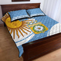 Custom Argentina Football Quilt Bed Set Vamos La Albiceleste - Sky Blue Version - Wonder Print Shop