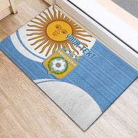 Custom Argentina Football Rubber Doormat Vamos La Albiceleste - Sky Blue Version - Wonder Print Shop