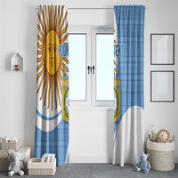 Custom Argentina Football Window Curtain Vamos La Albiceleste - Sky Blue Version - Wonder Print Shop