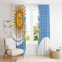 Custom Argentina Football Window Curtain Vamos La Albiceleste - Sky Blue Version - Wonder Print Shop