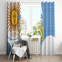 Custom Argentina Football Window Curtain Vamos La Albiceleste - Sky Blue Version - Wonder Print Shop
