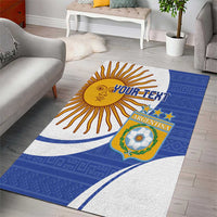 Custom Argentina Football Area Rug Vamos La Albiceleste - Navy Blue Version - Wonder Print Shop