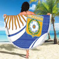 Custom Argentina Football Beach Blanket Vamos La Albiceleste - Navy Blue Version - Wonder Print Shop
