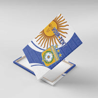 Custom Argentina Football Canvas Wall Art Vamos La Albiceleste - Navy Blue Version - Wonder Print Shop