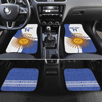 Custom Argentina Football Car Mats Vamos La Albiceleste - Navy Blue Version - Wonder Print Shop