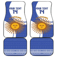 Custom Argentina Football Car Mats Vamos La Albiceleste - Navy Blue Version - Wonder Print Shop