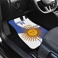 Custom Argentina Football Car Mats Vamos La Albiceleste - Navy Blue Version - Wonder Print Shop