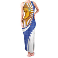 Custom Argentina Football Family Matching Tank Maxi Dress and Hawaiian Shirt Vamos La Albiceleste - Navy Blue Version - Wonder Print Shop