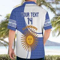 Custom Argentina Football Hawaiian Shirt Vamos La Albiceleste - Navy Blue Version - Wonder Print Shop