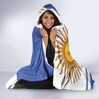 Custom Argentina Football Hooded Blanket Vamos La Albiceleste - Navy Blue Version