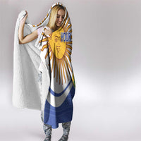 Custom Argentina Football Hooded Blanket Vamos La Albiceleste - Navy Blue Version