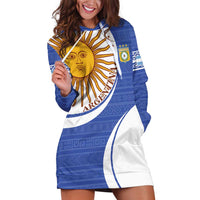 Custom Argentina Football Hoodie Dress Vamos La Albiceleste - Navy Blue Version - Wonder Print Shop