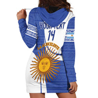 Custom Argentina Football Hoodie Dress Vamos La Albiceleste - Navy Blue Version - Wonder Print Shop