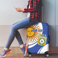 Custom Argentina Football Luggage Cover Vamos La Albiceleste - Navy Blue Version - Wonder Print Shop