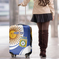 Custom Argentina Football Luggage Cover Vamos La Albiceleste - Navy Blue Version - Wonder Print Shop