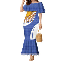 Custom Argentina Football Mermaid Dress Vamos La Albiceleste - Navy Blue Version - Wonder Print Shop