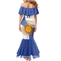 Custom Argentina Football Mermaid Dress Vamos La Albiceleste - Navy Blue Version - Wonder Print Shop