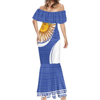 Custom Argentina Football Mermaid Dress Vamos La Albiceleste - Navy Blue Version - Wonder Print Shop