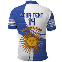 Custom Argentina Football Polo Shirt Vamos La Albiceleste - Navy Blue Version - Wonder Print Shop