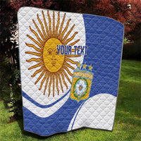 Custom Argentina Football Quilt Vamos La Albiceleste - Navy Blue Version - Wonder Print Shop