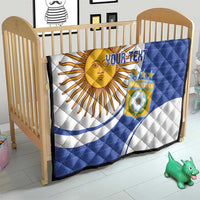 Custom Argentina Football Quilt Vamos La Albiceleste - Navy Blue Version - Wonder Print Shop