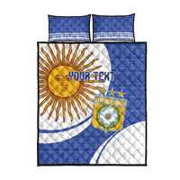 Custom Argentina Football Quilt Bed Set Vamos La Albiceleste - Navy Blue Version - Wonder Print Shop