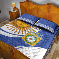 Custom Argentina Football Quilt Bed Set Vamos La Albiceleste - Navy Blue Version - Wonder Print Shop