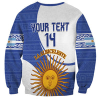Custom Argentina Football Sweatshirt Vamos La Albiceleste - Navy Blue Version - Wonder Print Shop