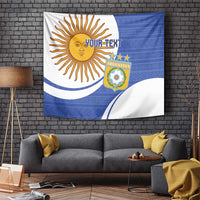 Custom Argentina Football Tapestry Vamos La Albiceleste - Navy Blue Version - Wonder Print Shop