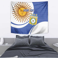 Custom Argentina Football Tapestry Vamos La Albiceleste - Navy Blue Version - Wonder Print Shop