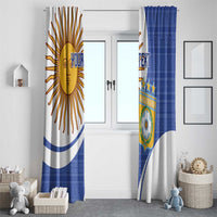 Custom Argentina Football Window Curtain Vamos La Albiceleste - Navy Blue Version - Wonder Print Shop
