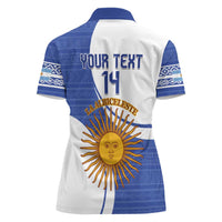 Custom Argentina Football Women Polo Shirt Vamos La Albiceleste - Navy Blue Version - Wonder Print Shop