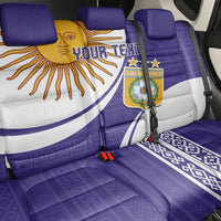 Custom Argentina Football Back Car Seat Cover Vamos La Albiceleste - Purple Version - Wonder Print Shop