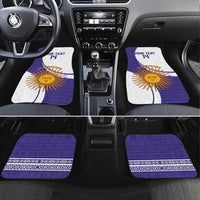 Custom Argentina Football Car Mats Vamos La Albiceleste - Purple Version - Wonder Print Shop
