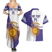 Custom Argentina Football Couples Matching Summer Maxi Dress and Hawaiian Shirt Vamos La Albiceleste - Purple Version - Wonder Print Shop