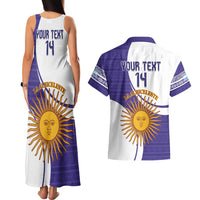 Custom Argentina Football Couples Matching Tank Maxi Dress and Hawaiian Shirt Vamos La Albiceleste - Purple Version - Wonder Print Shop