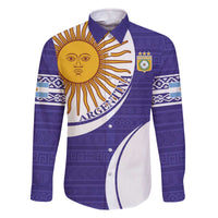 Custom Argentina Football Family Matching Off The Shoulder Long Sleeve Dress and Hawaiian Shirt Vamos La Albiceleste - Purple Version - Wonder Print Shop