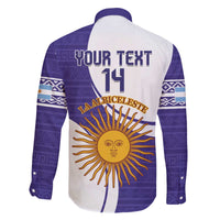 Custom Argentina Football Family Matching Off The Shoulder Long Sleeve Dress and Hawaiian Shirt Vamos La Albiceleste - Purple Version - Wonder Print Shop
