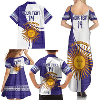 Custom Argentina Football Family Matching Summer Maxi Dress and Hawaiian Shirt Vamos La Albiceleste - Purple Version - Wonder Print Shop