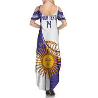 Custom Argentina Football Family Matching Summer Maxi Dress and Hawaiian Shirt Vamos La Albiceleste - Purple Version - Wonder Print Shop