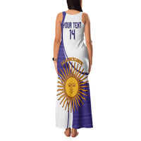Custom Argentina Football Family Matching Tank Maxi Dress and Hawaiian Shirt Vamos La Albiceleste - Purple Version - Wonder Print Shop