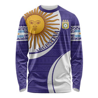 Custom Argentina Football Long Sleeve Shirt Vamos La Albiceleste - Purple Version - Wonder Print Shop