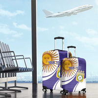 Custom Argentina Football Luggage Cover Vamos La Albiceleste - Purple Version - Wonder Print Shop