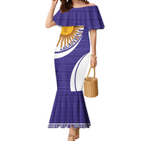 Custom Argentina Football Mermaid Dress Vamos La Albiceleste - Purple Version - Wonder Print Shop