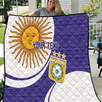 Custom Argentina Football Quilt Vamos La Albiceleste - Purple Version - Wonder Print Shop