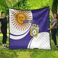 Custom Argentina Football Quilt Vamos La Albiceleste - Purple Version - Wonder Print Shop