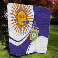 Custom Argentina Football Quilt Vamos La Albiceleste - Purple Version - Wonder Print Shop