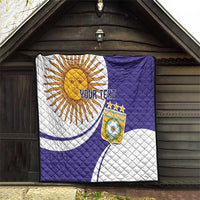 Custom Argentina Football Quilt Vamos La Albiceleste - Purple Version - Wonder Print Shop